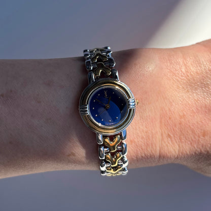 Yves Saint Laurent 1990s Round Dial Two Tone Watch