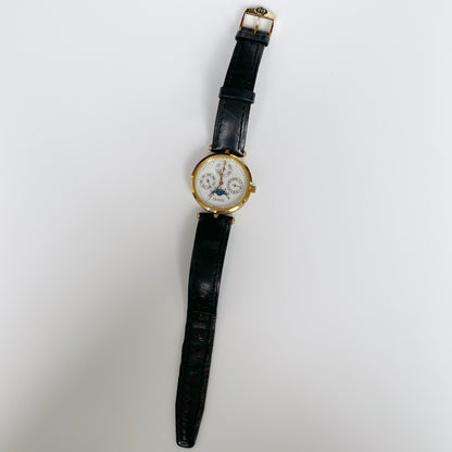 Gucci 1980s Gold Plated Moon Phase Watch