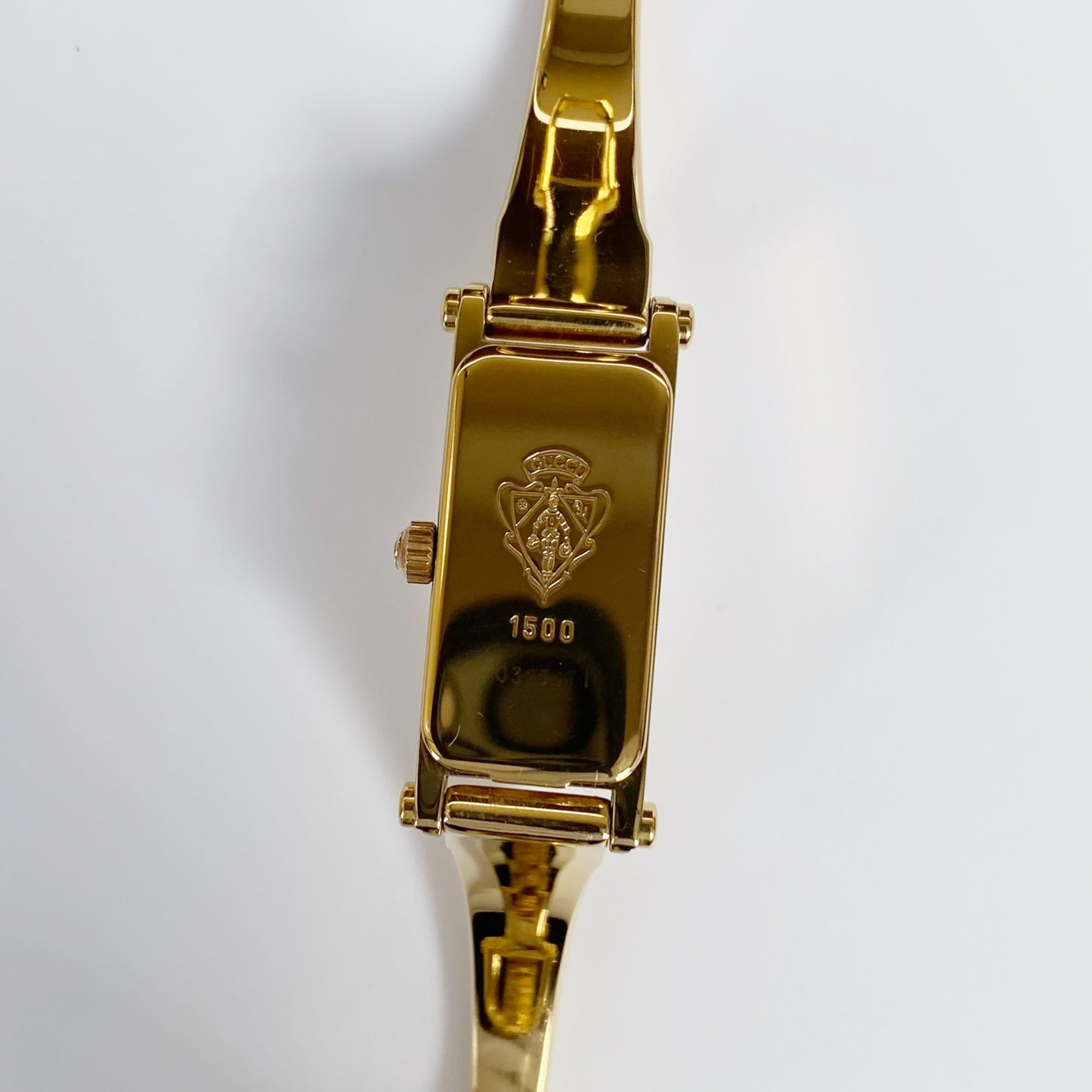 Gucci 1990s Gold Dial Gold Plated Bangle Watch