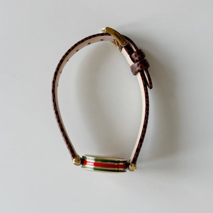 Gucci 1990s Round Dial Gold Plated Watch