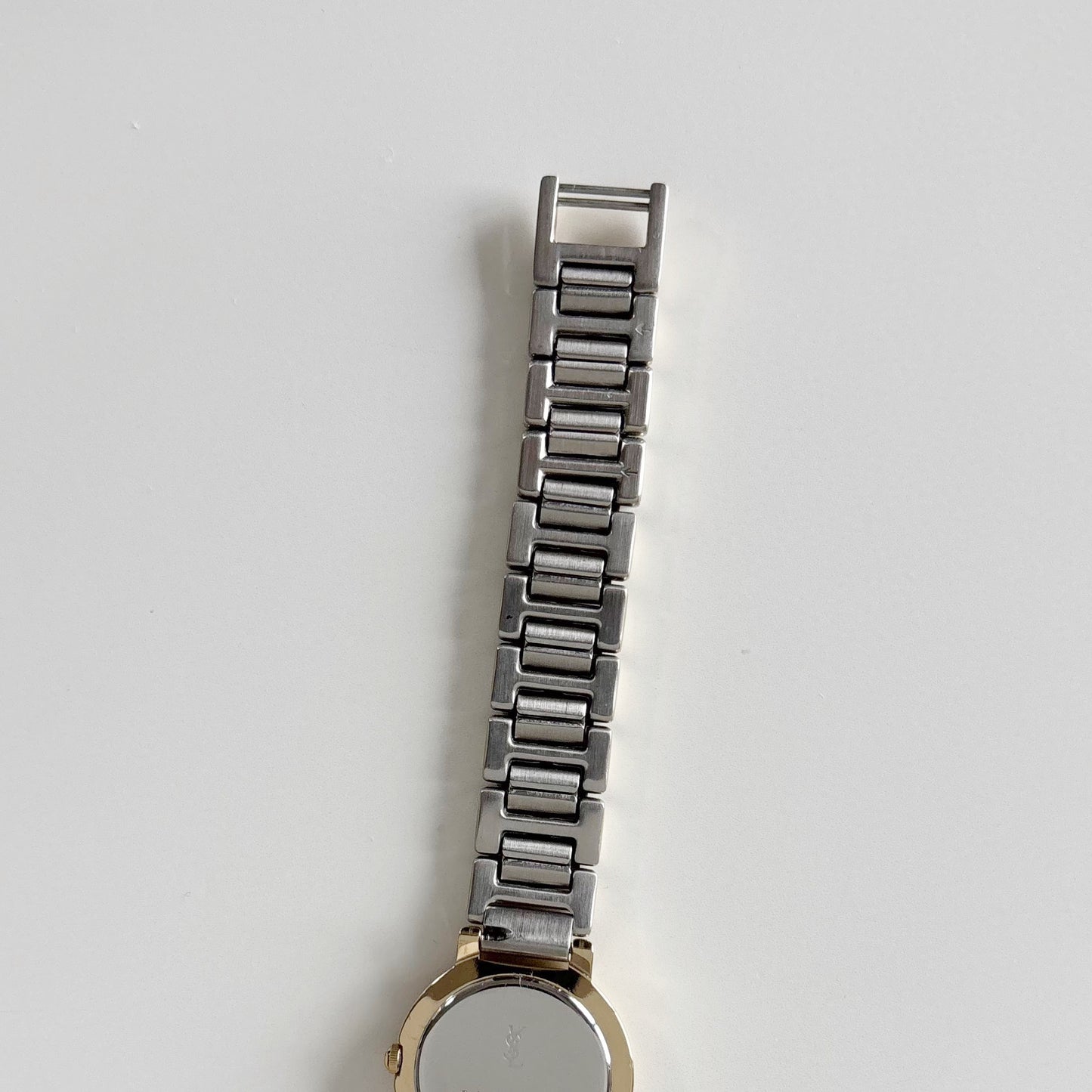 Yves Saint Laurent 1990s Black Dial Gold Plated Two Tone Watch