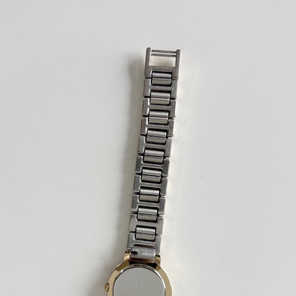 Yves Saint Laurent 1990s Black Dial Gold Plated Two Tone Watch