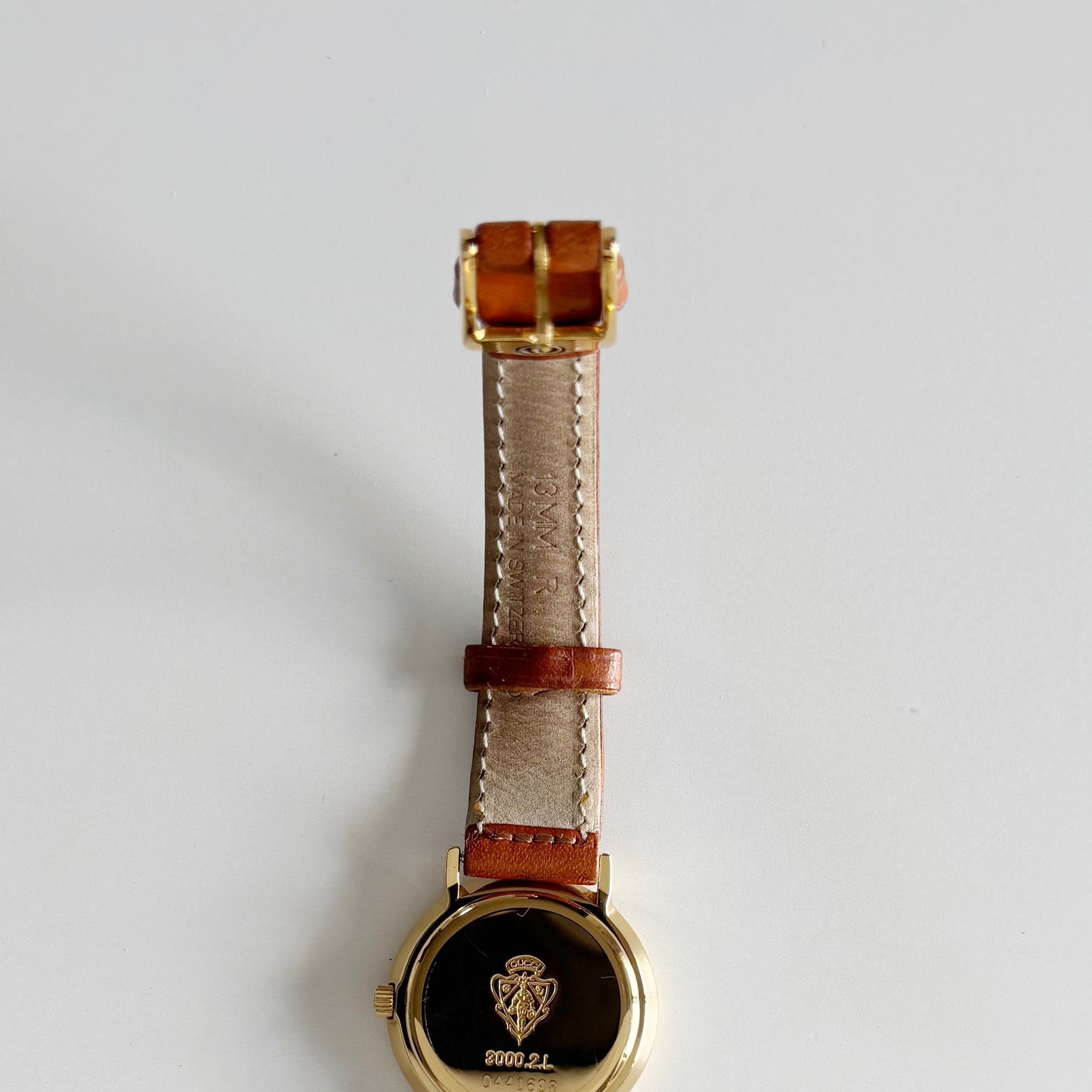 Gucci 1990s Sub Second Round Dial Gold Plated Watch