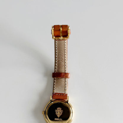 Gucci 1990s Sub Second Round Dial Gold Plated Watch