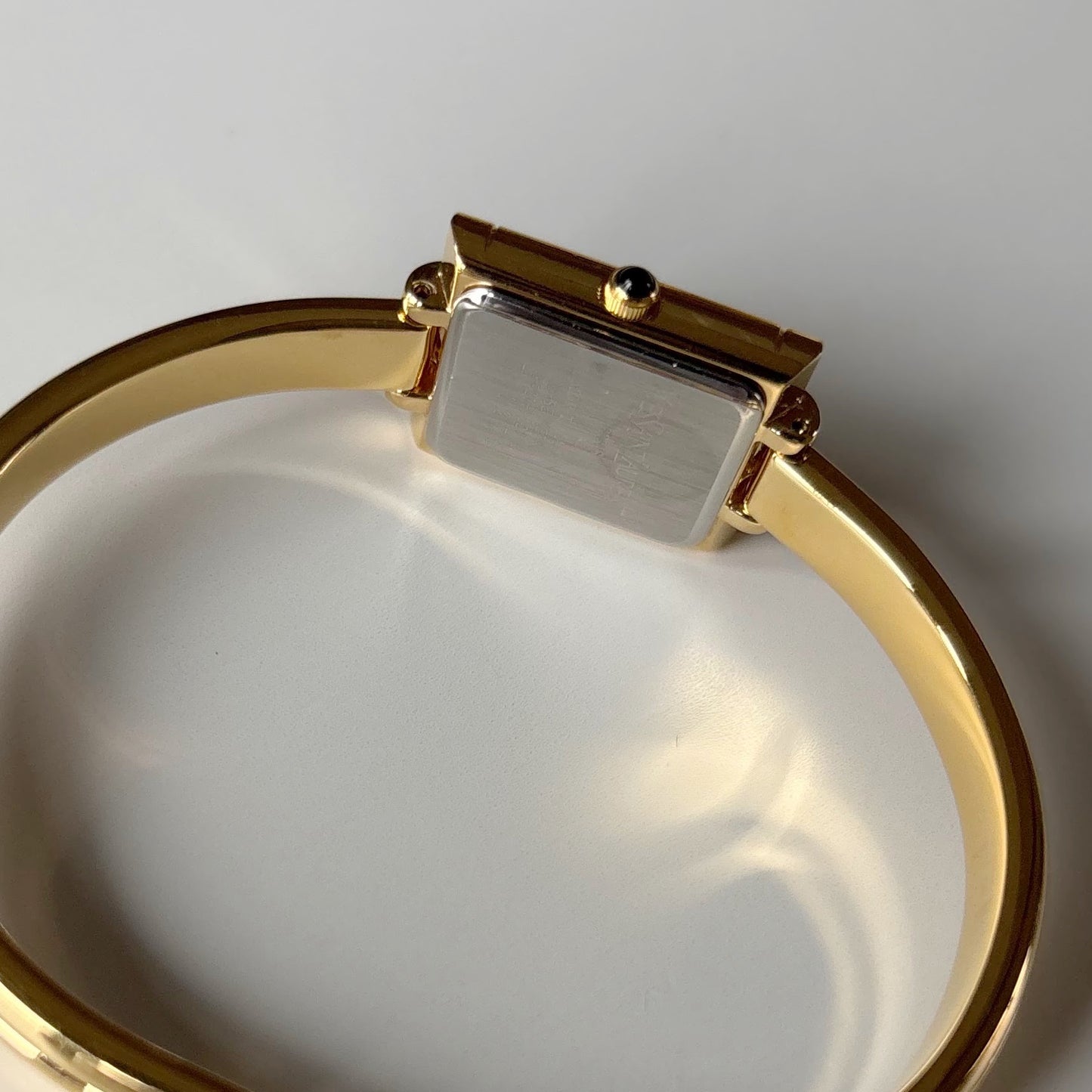 Yves Saint Laurent 1990s Seashell Dial Gold Plated Bangle Watch