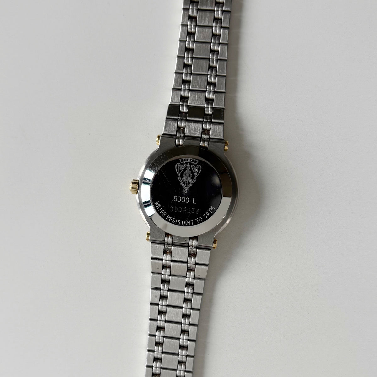 Gucci 1990s Round Dial Gold Plated Two Tone Watch