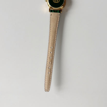 Gucci 1990s Date Round Dial Gold Plated Watch