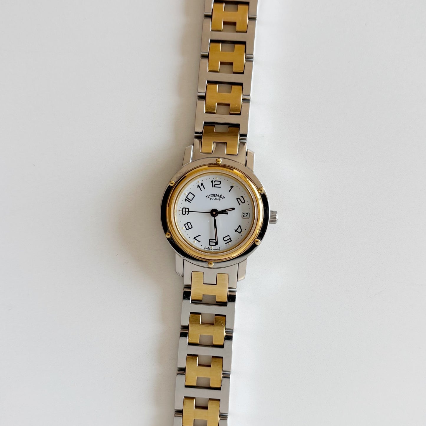 Hermes 1990s Clipper Two Tone Watch