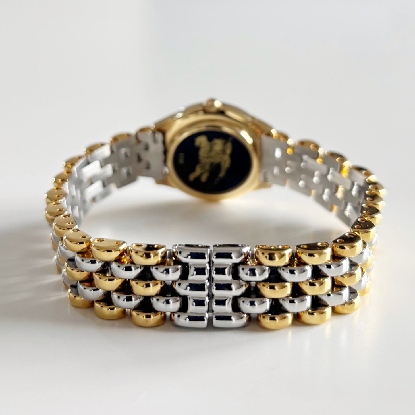 Burberry 1990s Round Dial Two Tone Watch