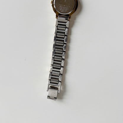 Yves Saint Laurent 1990s Black Dial Two Tone Watch