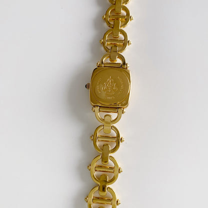 Gucci 1990s Black Dial Gold Plated Watch
