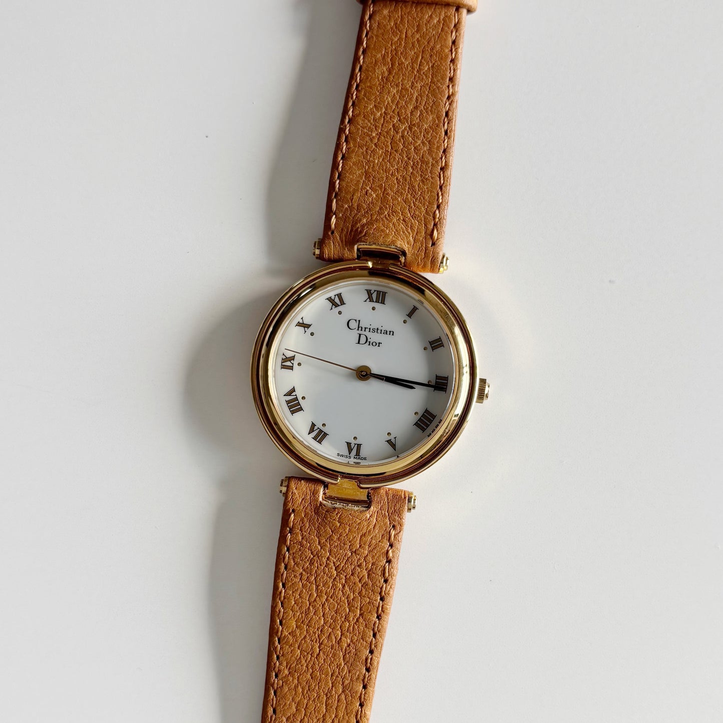Dior 1990s Round Dial Gold Plated Watch (Large)