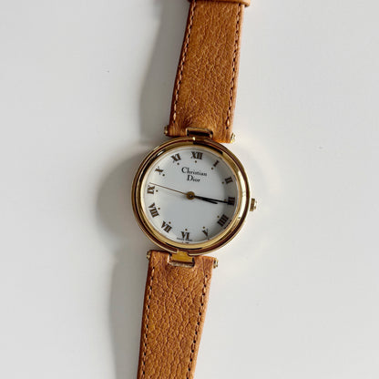 Dior 1990s Round Dial Gold Plated Watch (Large)