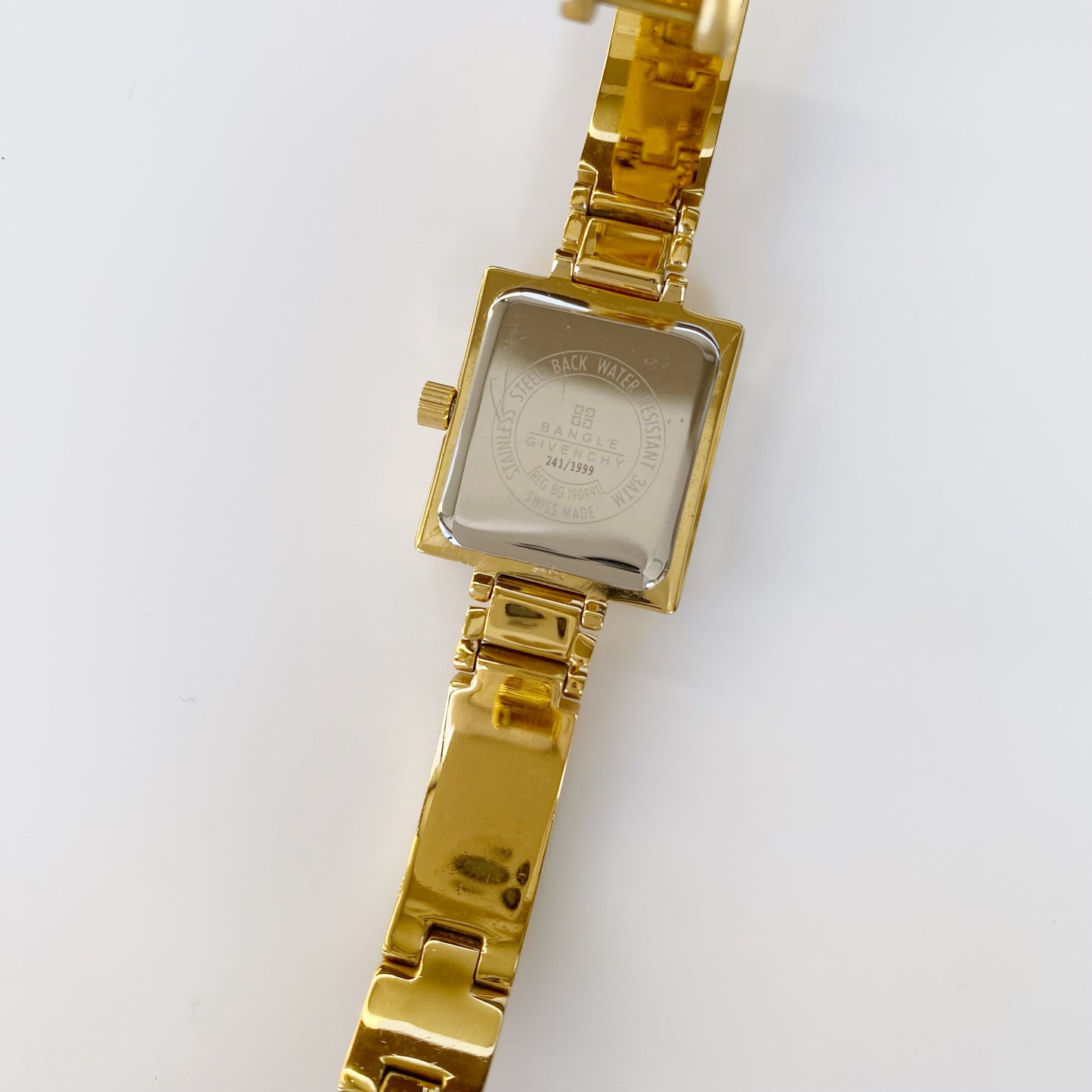 Givenchy 1990s Square Gold Plated Watch