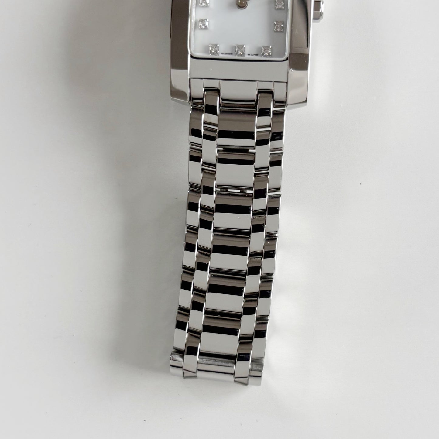 Fendi 1990s Seashell Dial Tank Stainless steel Watch
