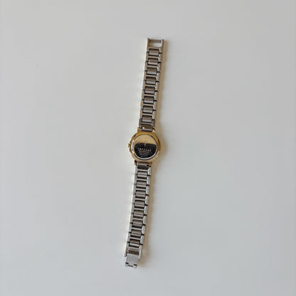 Yves Saint Laurent 1990s Round Dial Two Tone Watch