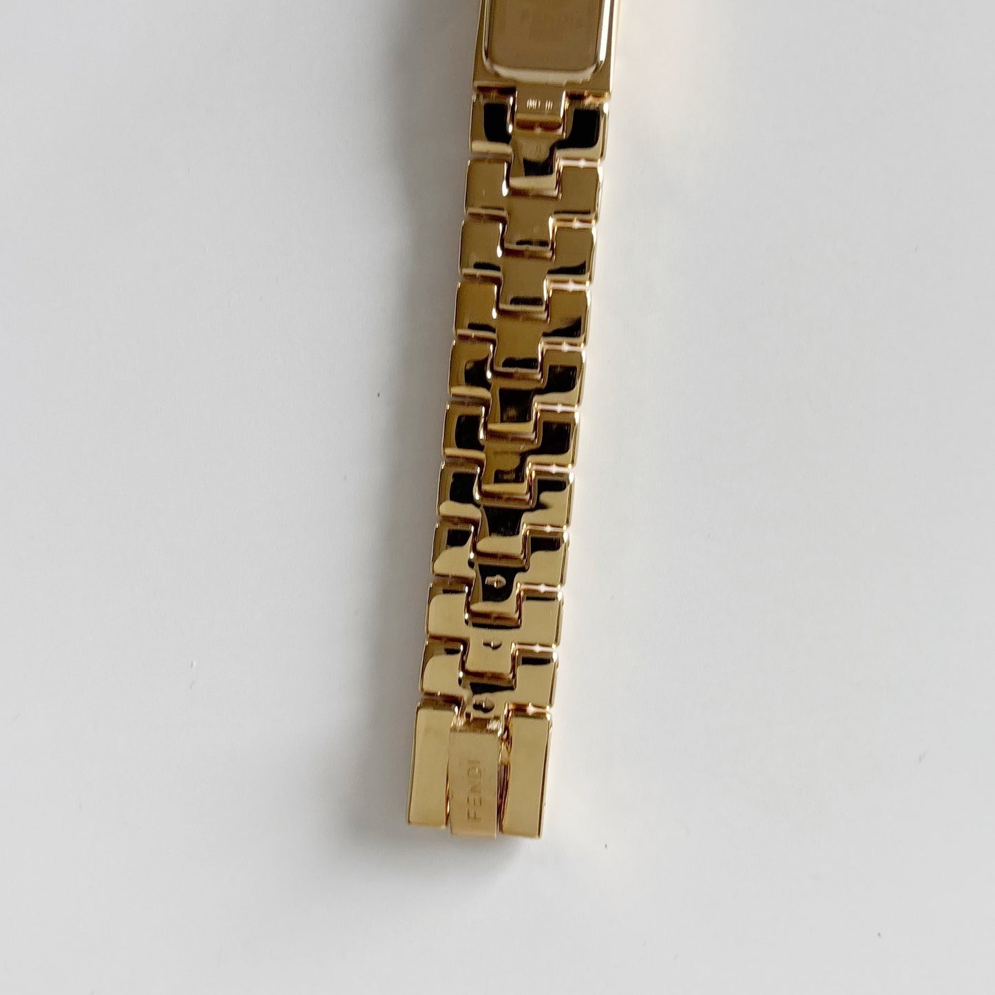 Fendi 1990s Rectangular Dial Gold Plated Watch