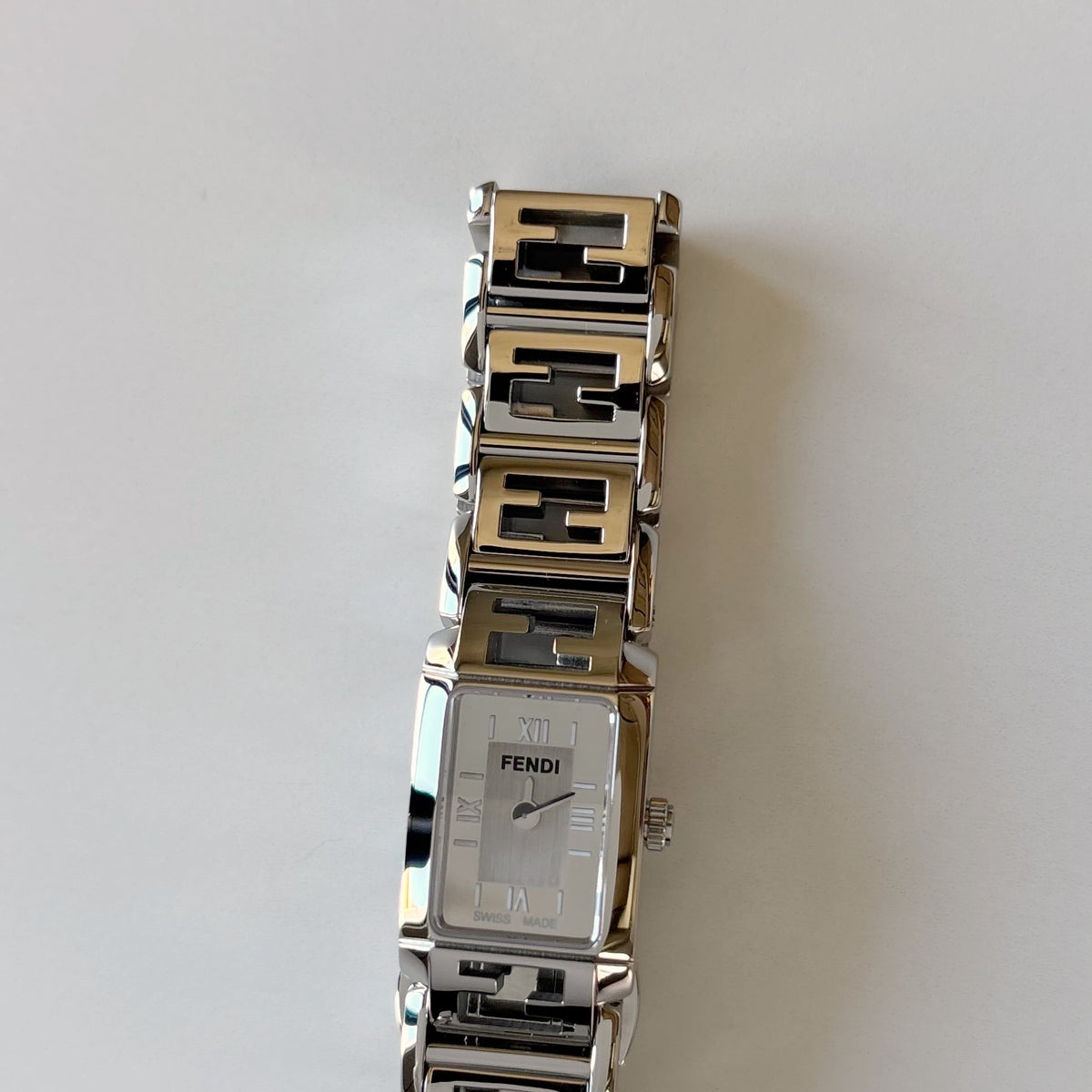 Fendi 1990s Tank Stainless Steel Watch