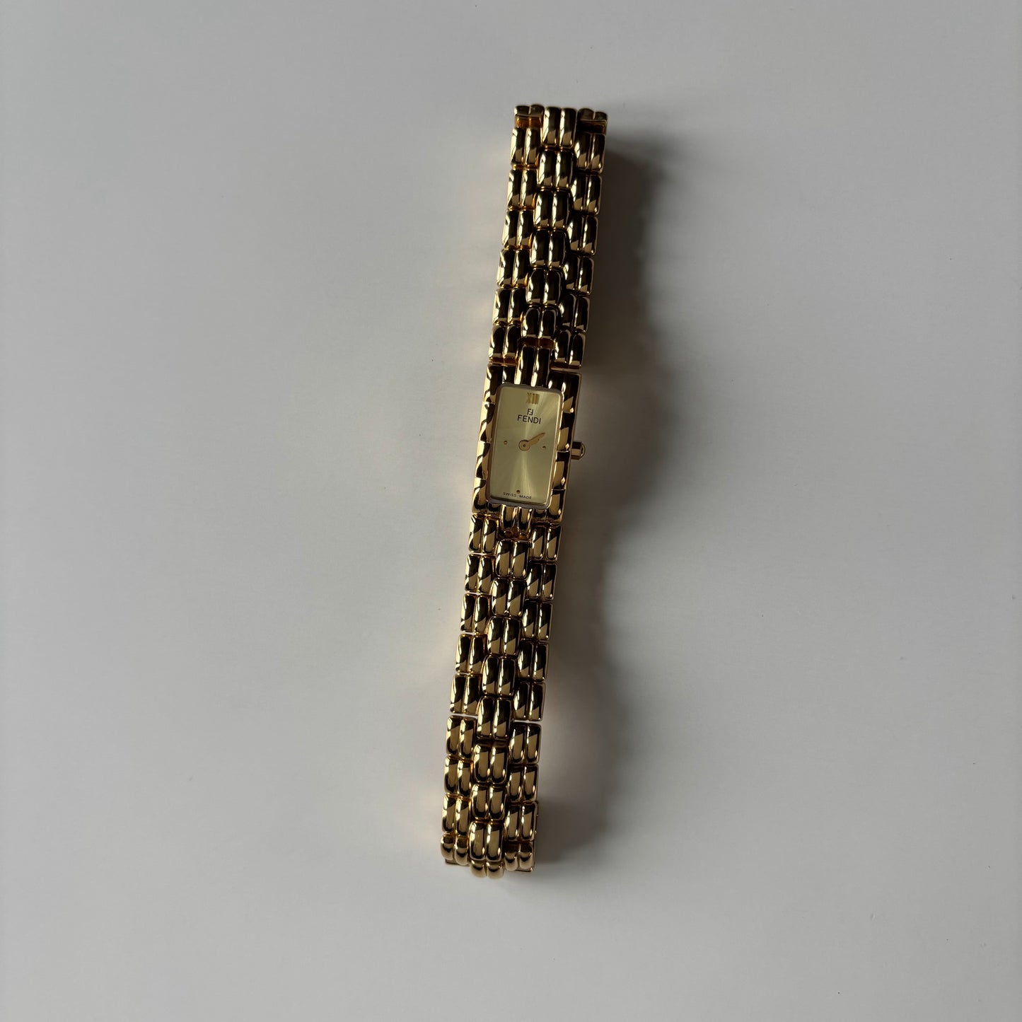 Fendi 1990s Gold Dial Gold Plated Watch