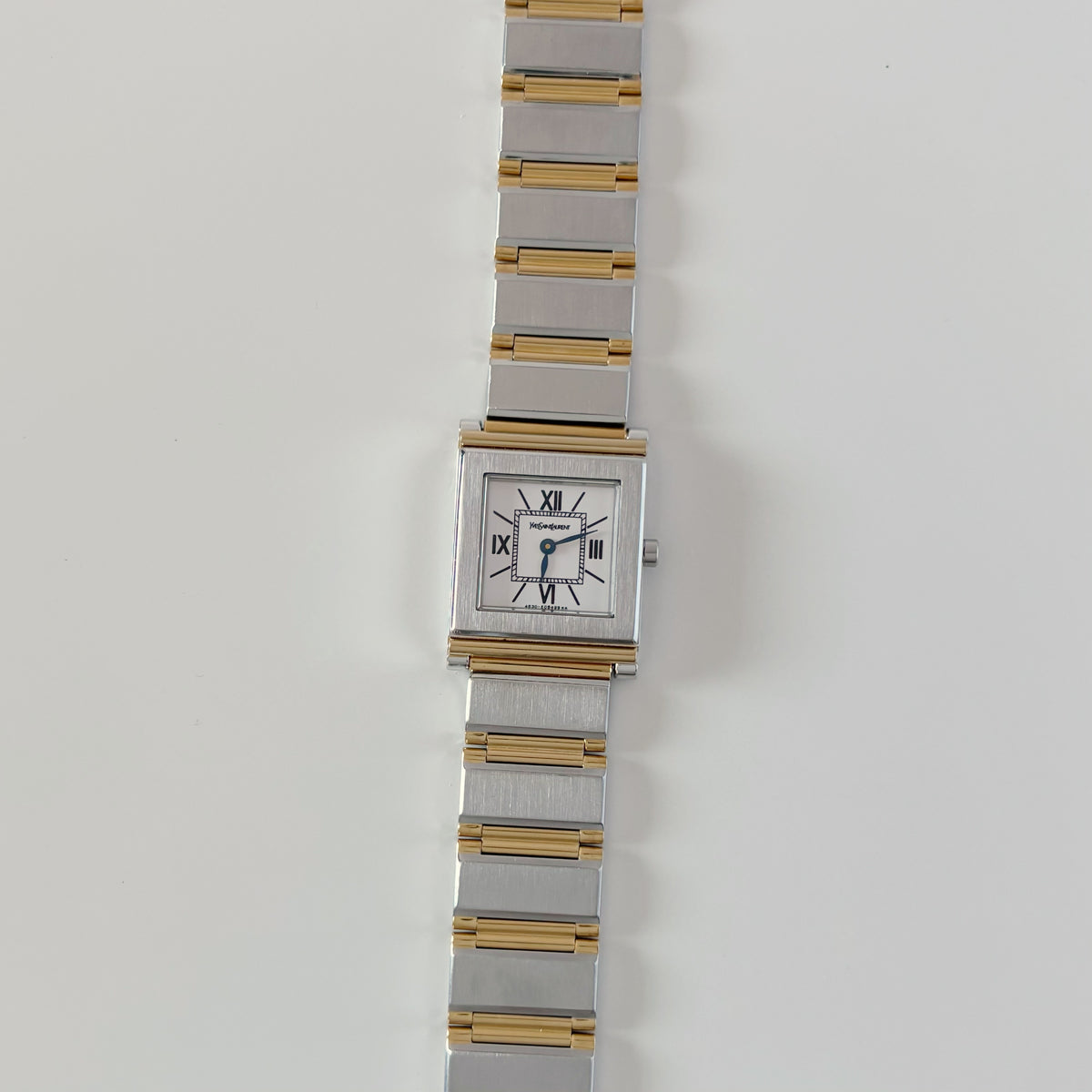 Yves Saint Laurent Square Dial Gold Plated Two Tone Watch