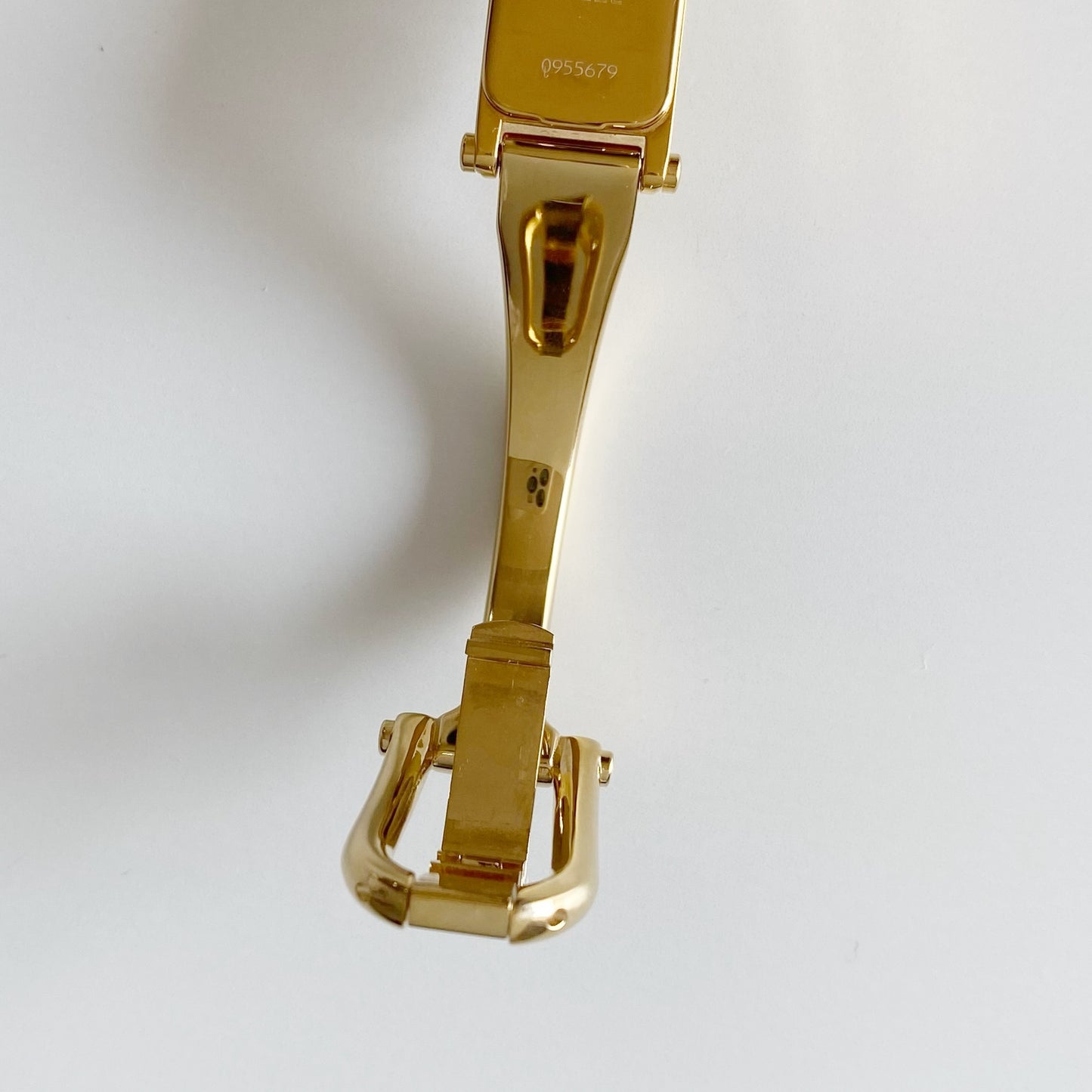 Gucci 1990s Gold Dial Gold Plated Bangle Watch (Small)