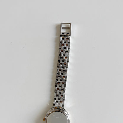 Dior 1990s Date Round Dial Two Tone Gold Plated Watch