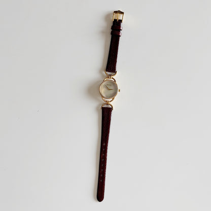 Gucci 1990s Seashell Dial Horsibit Gold Plated Watch