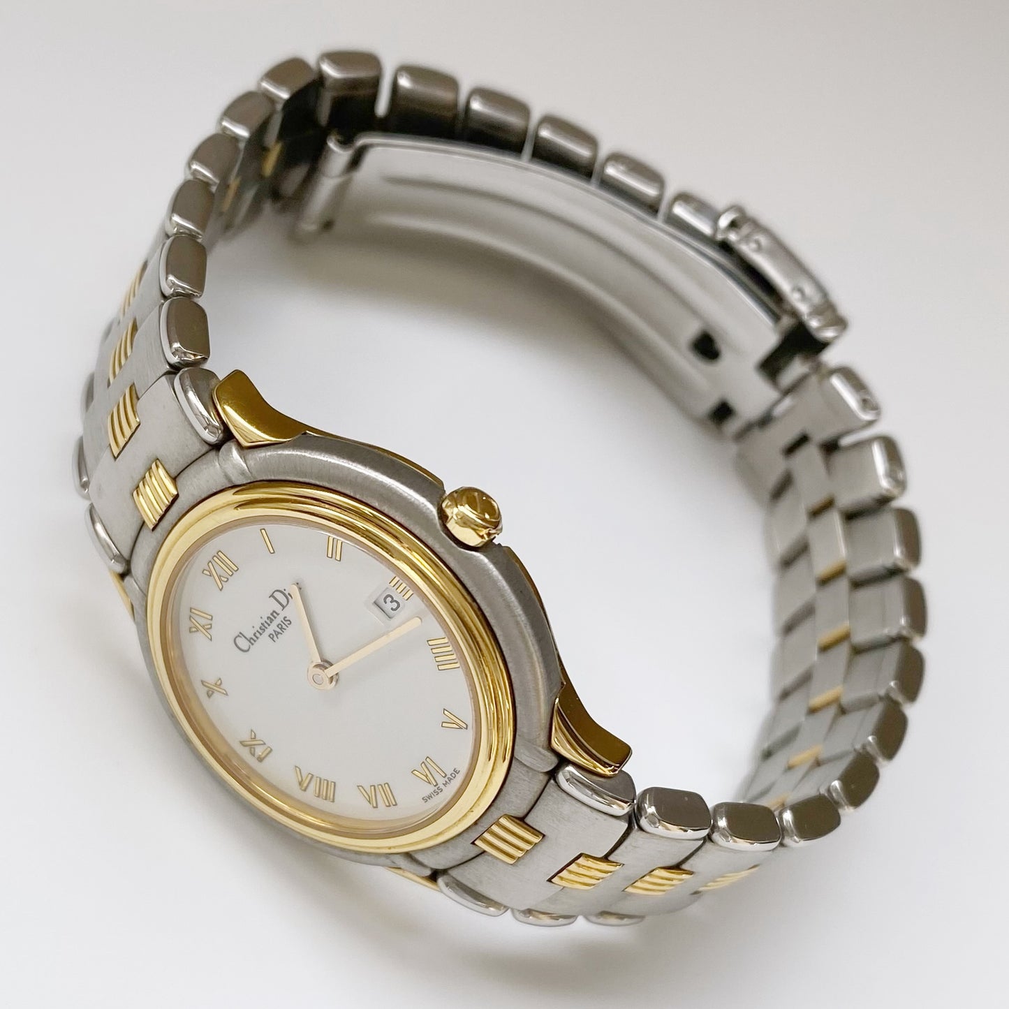 Dior 1990s Date Two Tone Watch