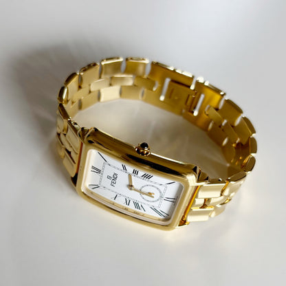 Fendi 1990s Tank Gold Plated Watch (Large)