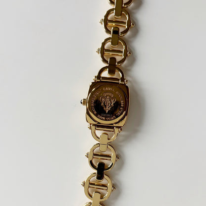 Gucci 1990s Seashell Dial Gold Plated Horsebit Watch