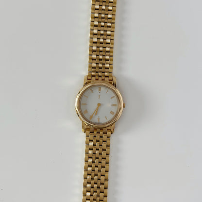 Yves Saint Laurent 1990s Round Dial Gold Plated Watch (Large)