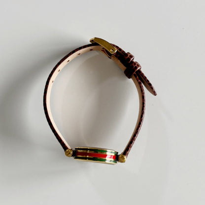 Gucci 1990s Round Dial Gold Plated Watch