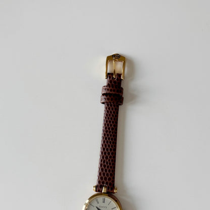 Gucci 1990s Round Dial Gold Plated Watch