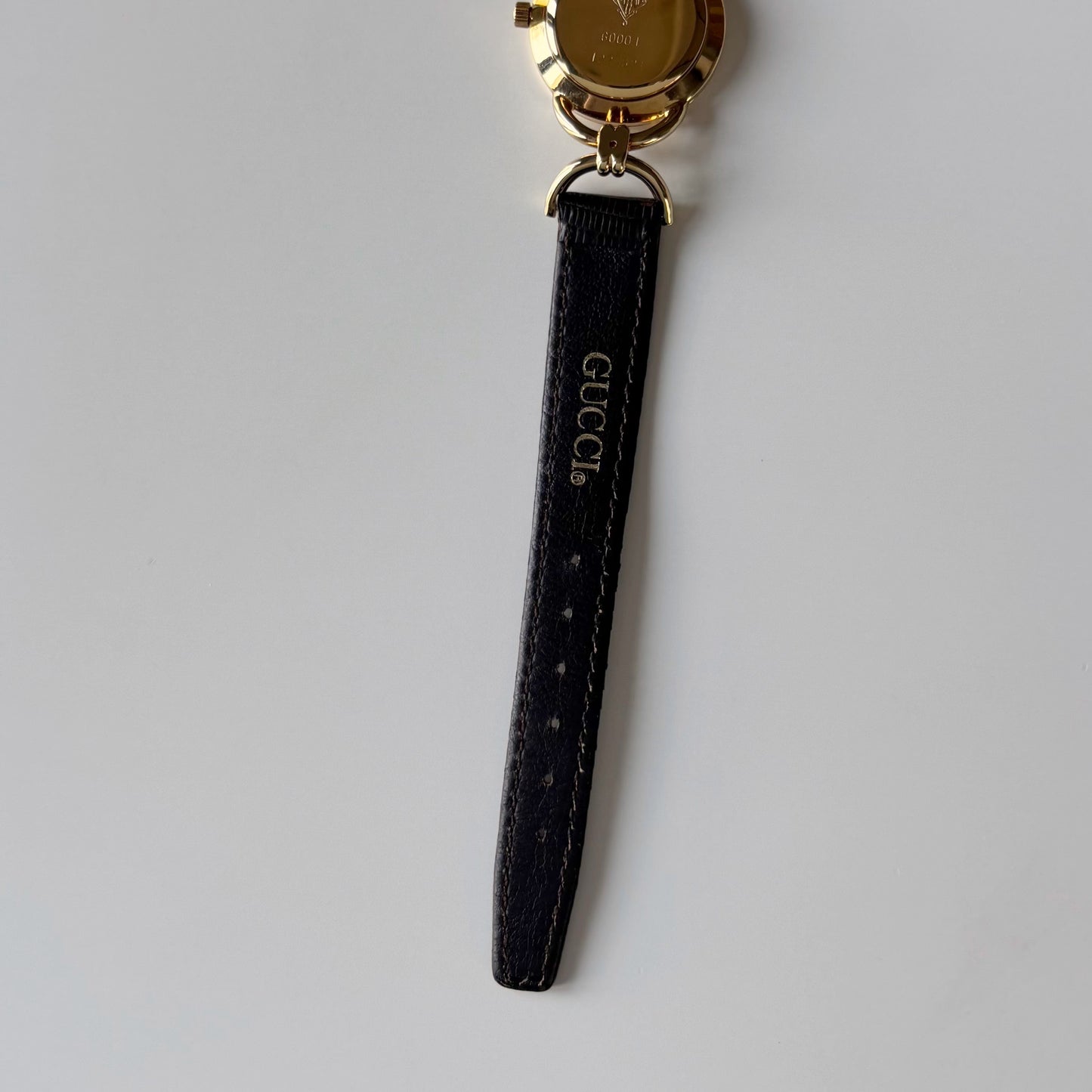Gucci 1980s Round Dial Horsebit Gold Plated Watch