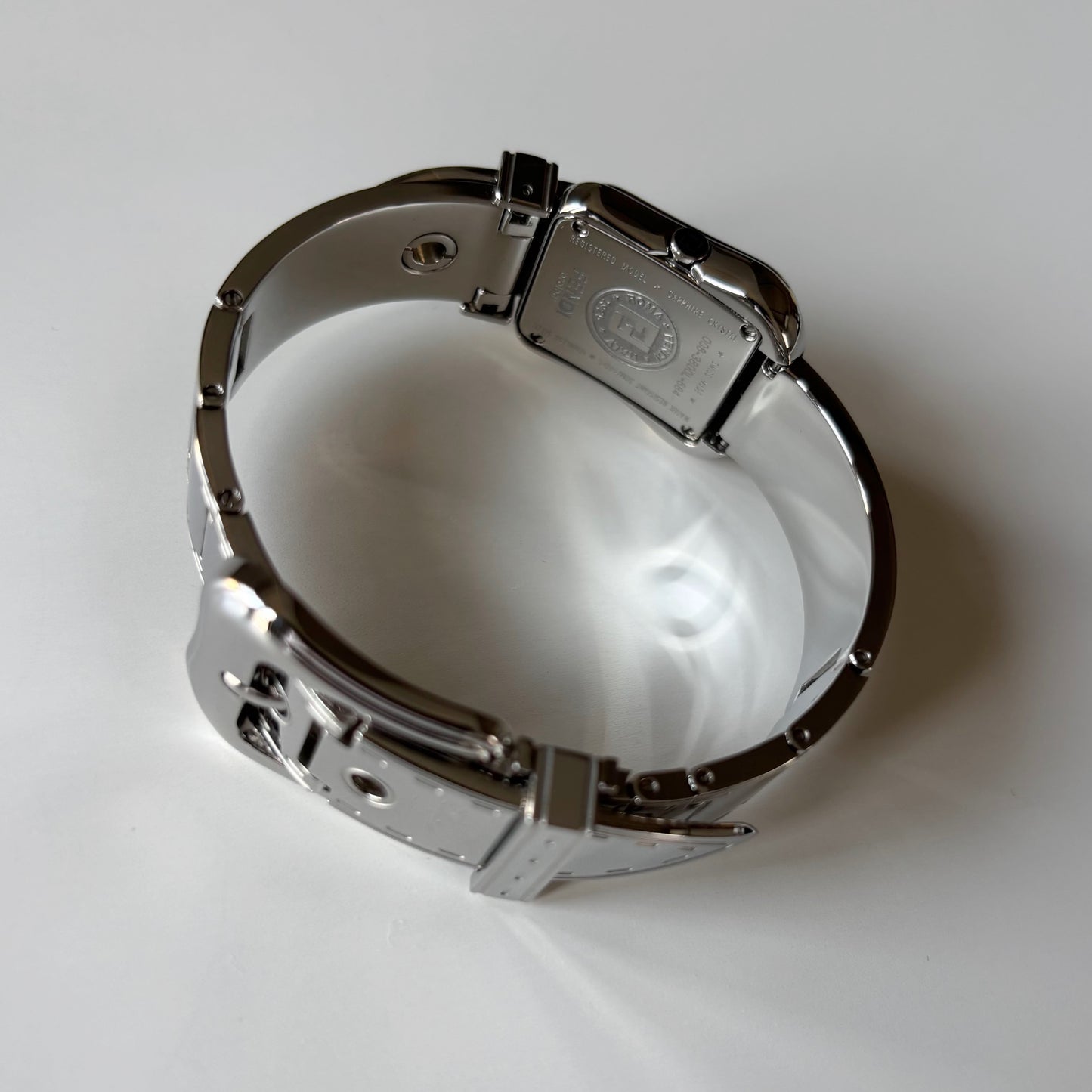 Fendi 1990s Seashell Dial Stainless steel Silver Buckle Watch