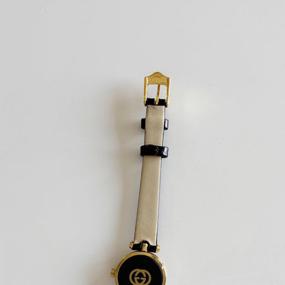 Gucci 1990s Round Dial Gold Plated Watch