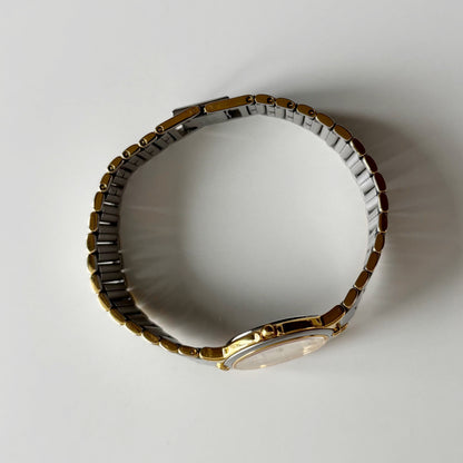 Yves Saint Laurent 1990s Round Dial Two Tone Watch