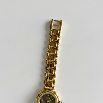 Fendi 1990s Seashell Dial Gold Plated Watch