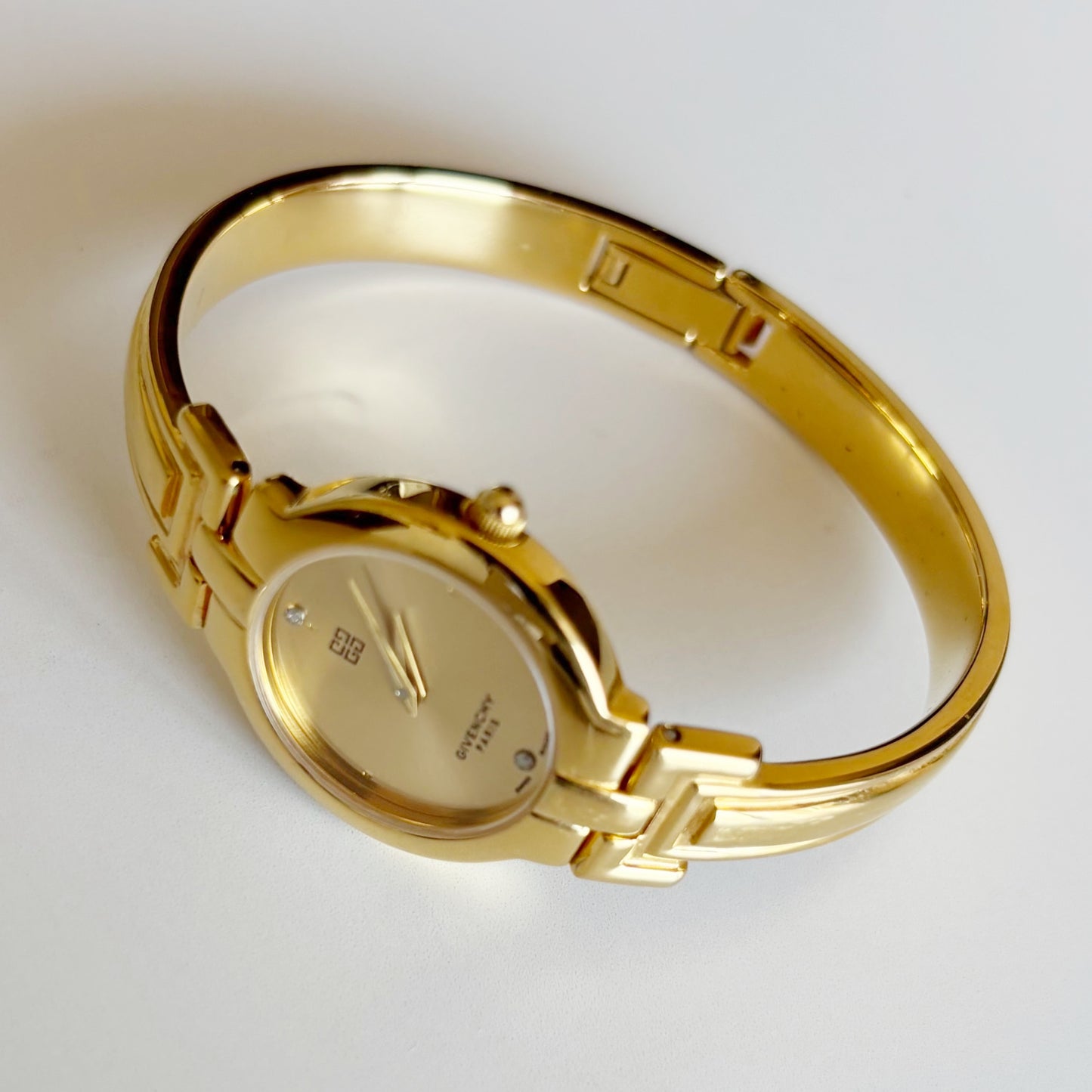 Givenchy 1990s Gold Plated Bangle Watch