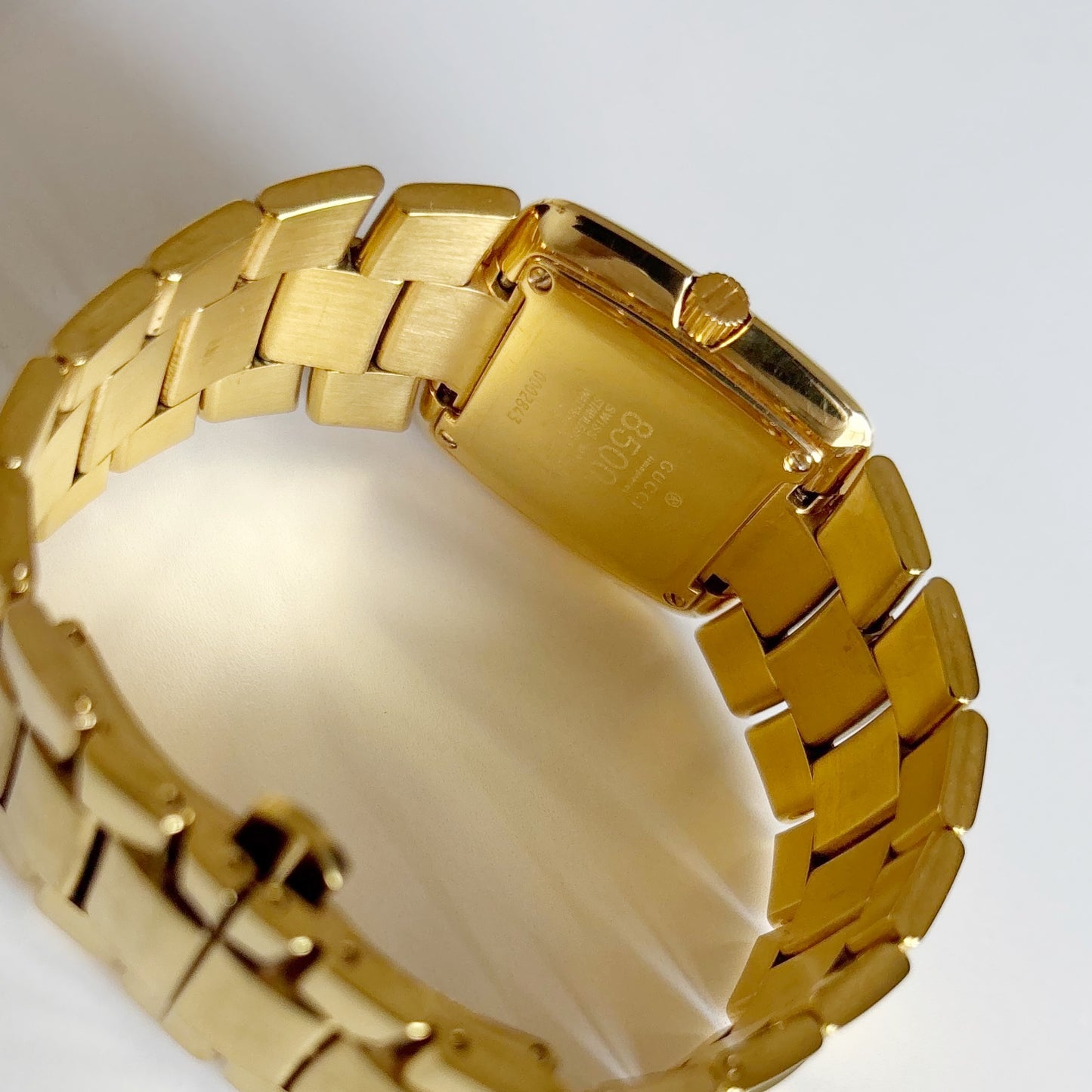 Gucci 1990s Date Gold Dial Gold Plated Watch