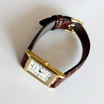 Yves Saint Laurent 1990s Tank Gold Plated Watch