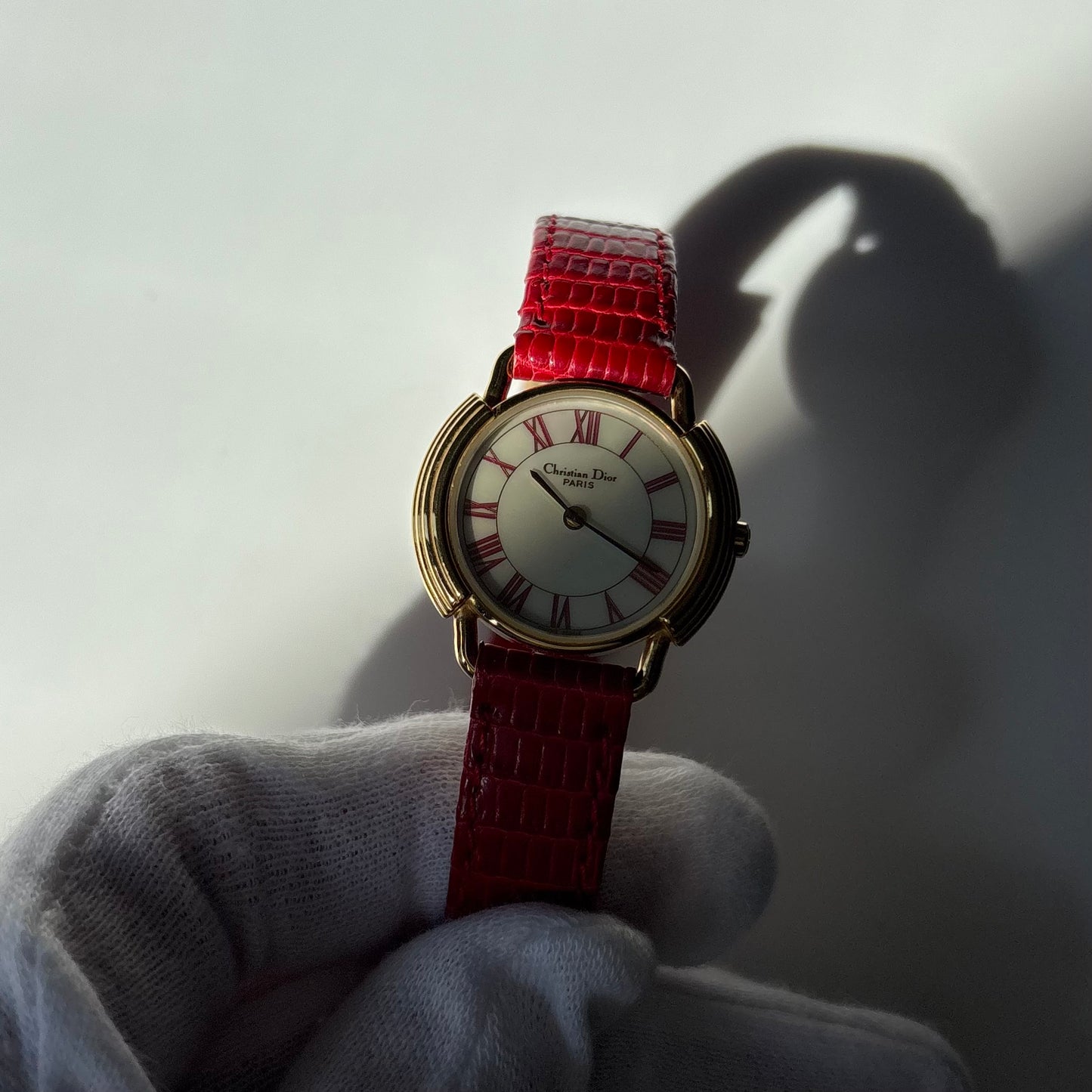 Dior 1990s Seashell Dial Gold Plated Watch