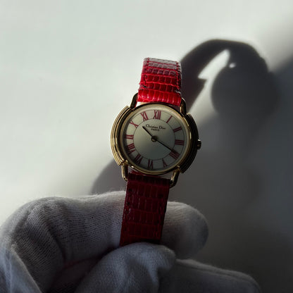 Dior 1990s Seashell Dial Gold Plated Watch