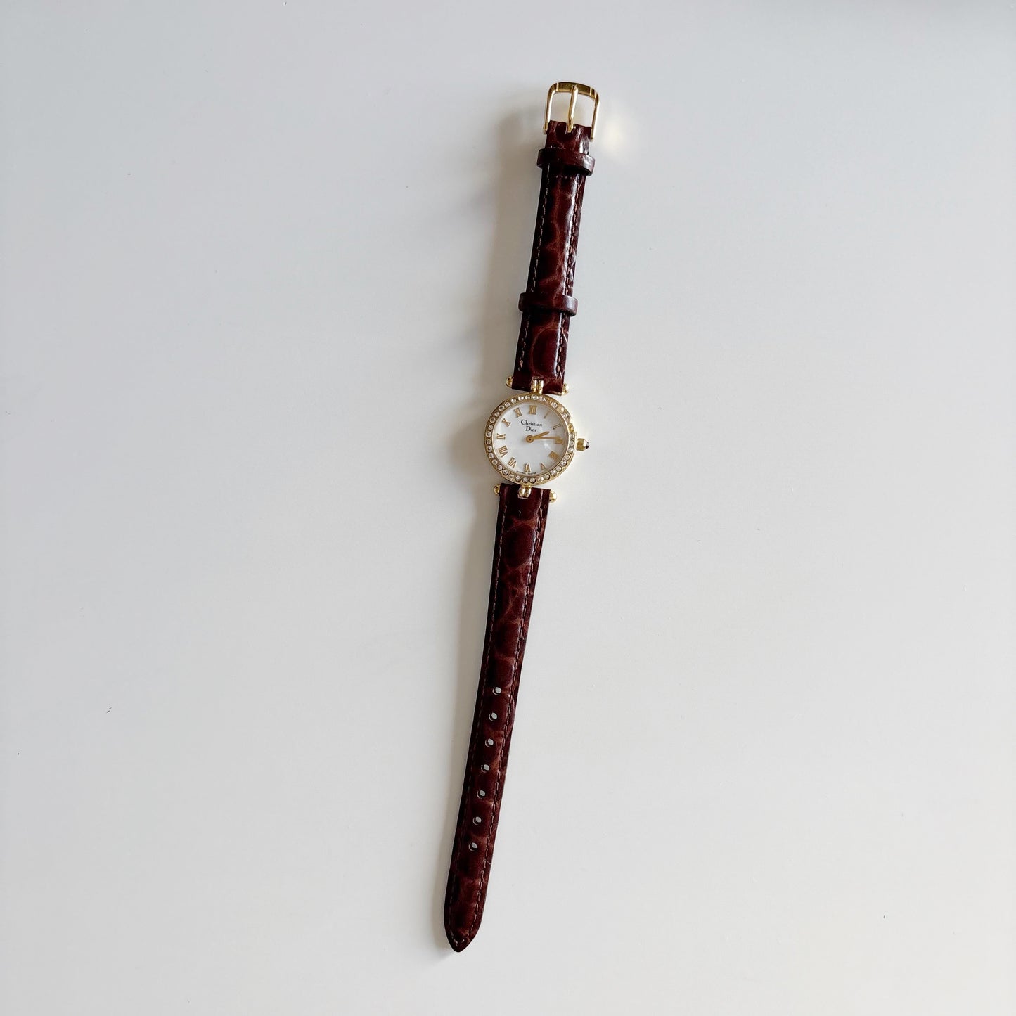 Dior 1990s Seashell Dial Gold Plated Watch