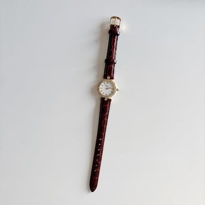Dior 1990s Seashell Dial Gold Plated Watch