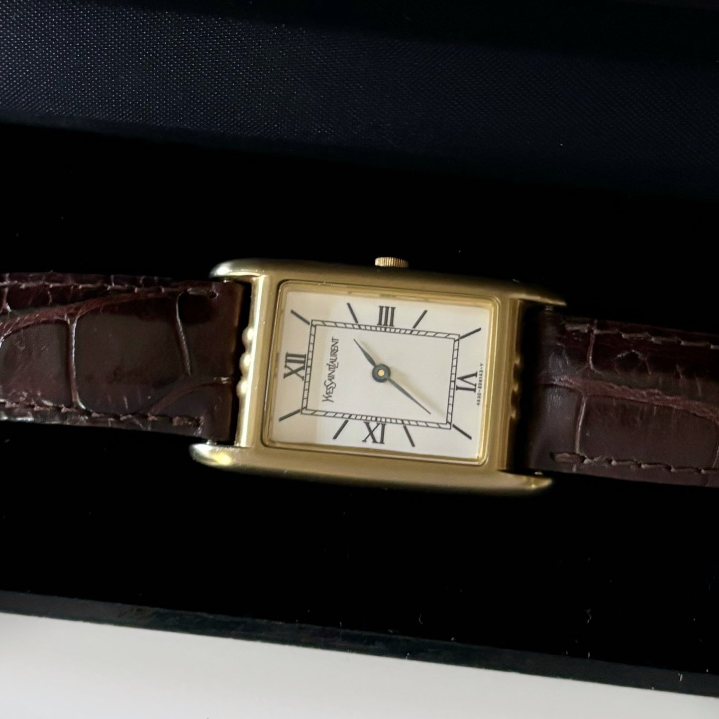 Yves Saint Laurent 1980s Tank Leather Watch