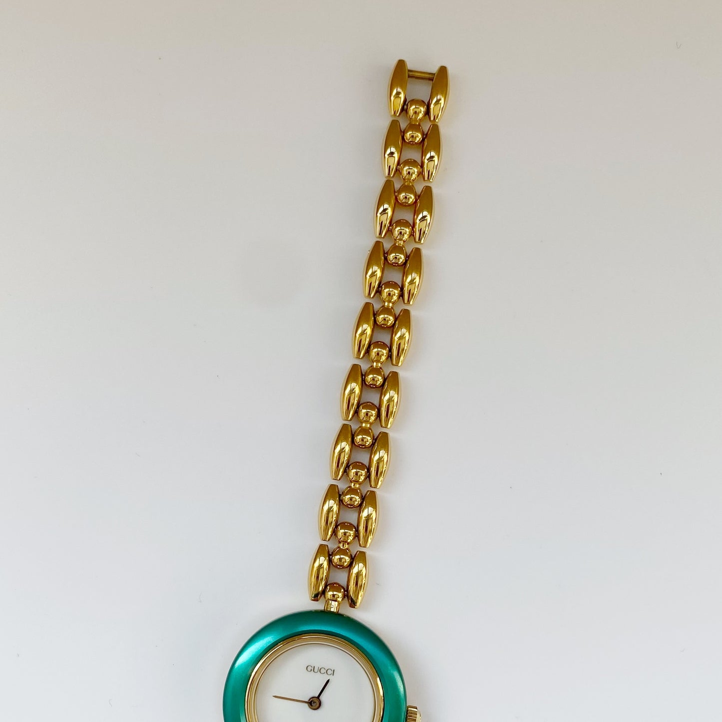 Gucci 1990s Interchangeable Bezel Gold Plated Watch with 6 bezels, case