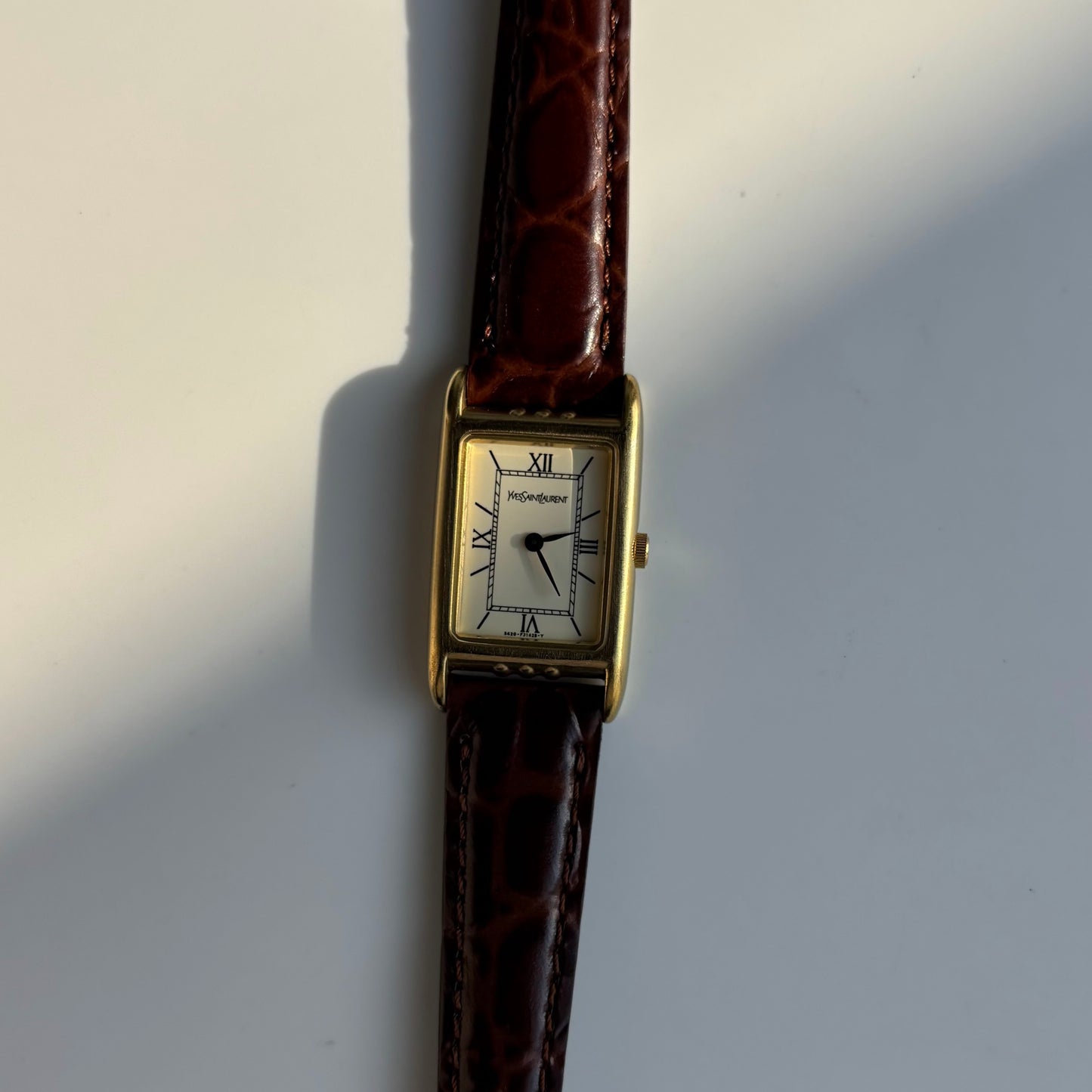 Yves Saint Laurent 1990s Tank Gold Plated Watch