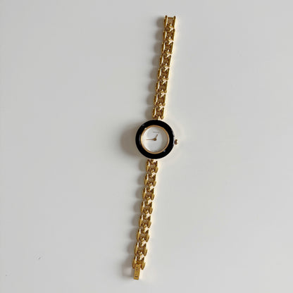 Gucci 1990s Interchangeable Bezel Gold Plated Rice Chain Watch with 6 bezels, case (160mm)