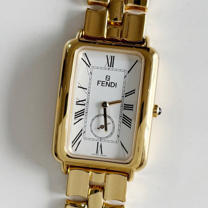 Fendi 1990s Tank Gold Plated Watch (Large)